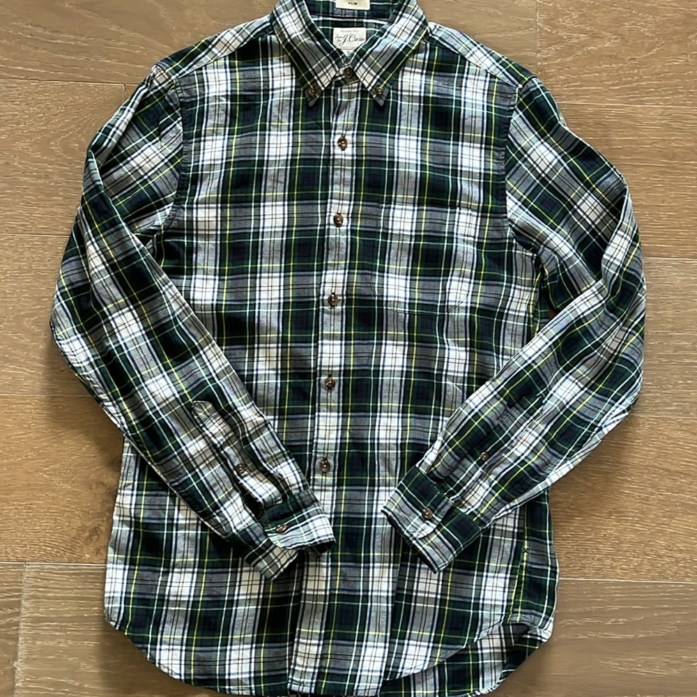 J Crew Brushed Twill Slim Fit Shirt size small